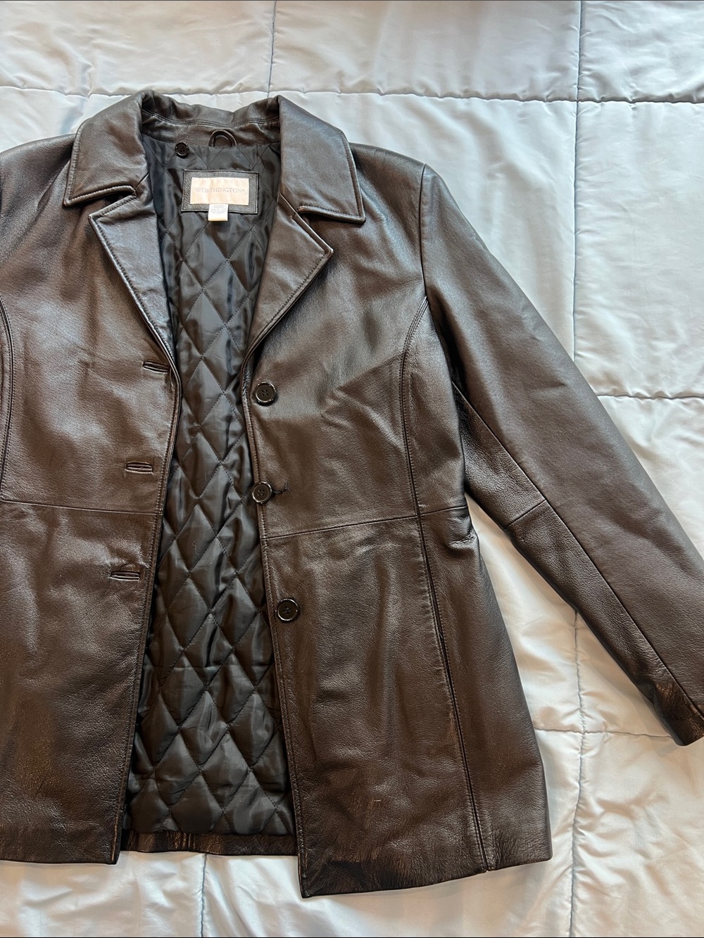 VINTAGE Women’s Brown Leather Button-Up Jacket